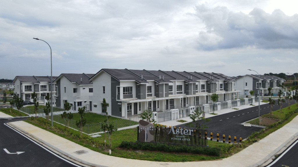 Aerial view of the homes of the 100% taken-up Aster Heights.