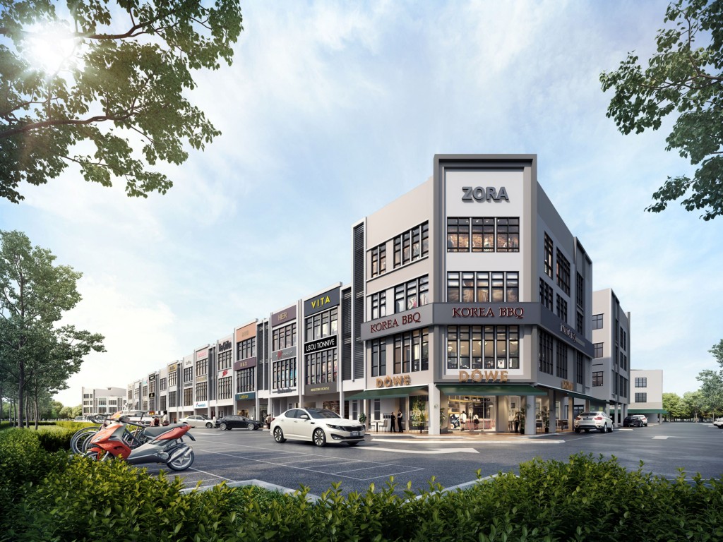 Artist’s Impression of the 100% taken-up 3- and 4-storey shop offices Summit Commercial Hub.