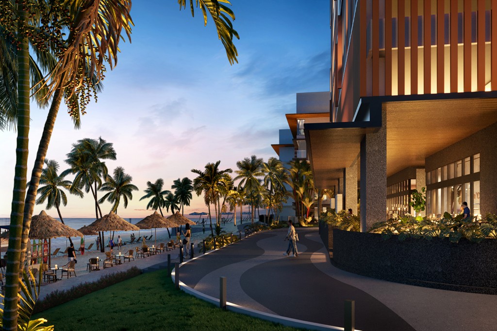 Clarissa Serviced Suites offer an alfresco dining area at the beach in this artist's impression.