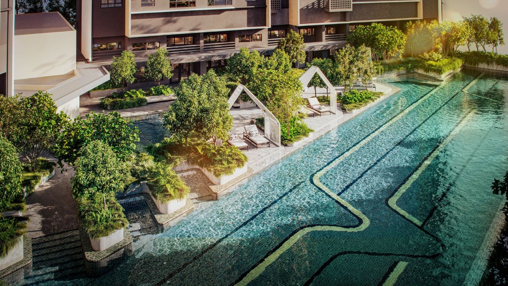 Residents can unwind at the infinity pool after a hard day’s work.