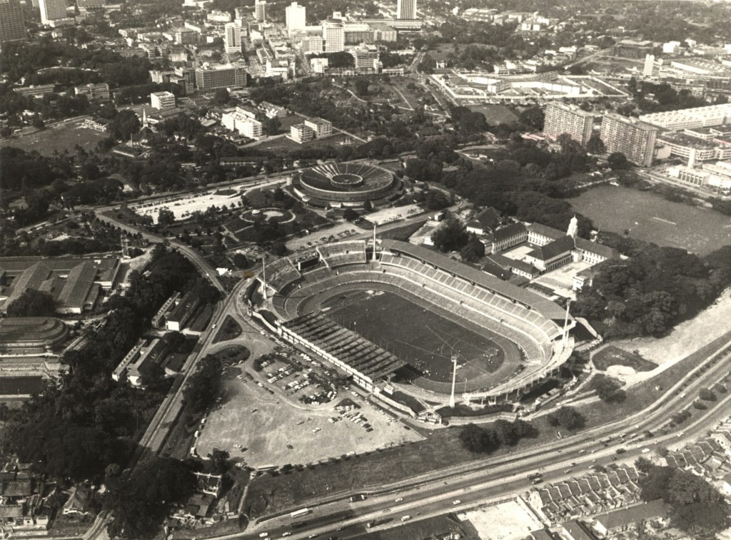 An old aerial file photo of Stadium Merdeka depicts Kuala Lumpur before the rise of the skyscrapers that now dominate the capital's skyline.