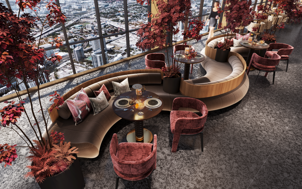 Breathtaking Panoramic Views from the Sky Lounge on Level 60.