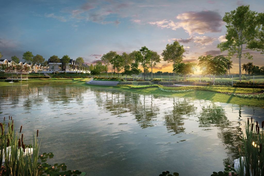 Artist impression of the stunning 4.6-acre Lake Park.