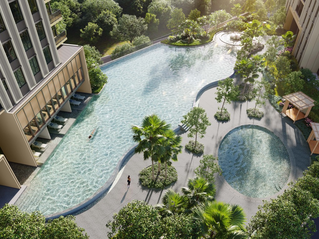 Artist’s impression of the elevated infinity and wading pool at Stellaris. 